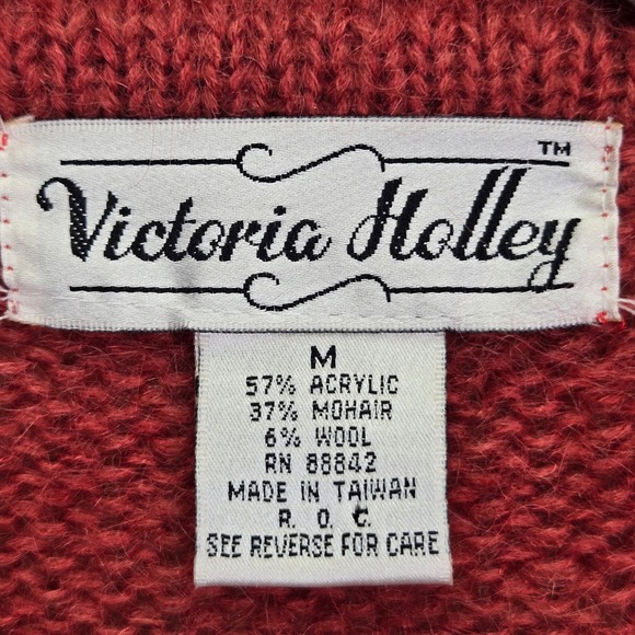 Vintage Victoria‎ Holley Mohair Wool Blend Sweater Cardigan Medium Cottagecore - Picture 2 of 5